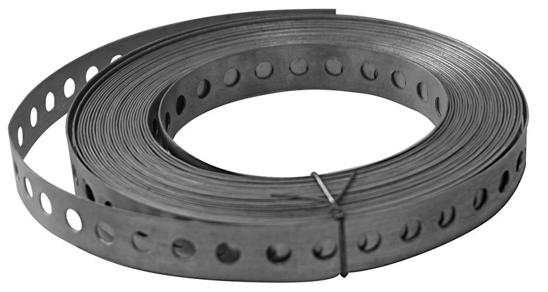 Montagelochband 12 mm breit | verzinkt | VPE 10 Rollen mit je 10 Meter
